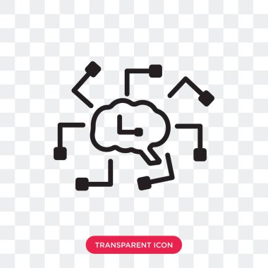 Yapay zeka vektör simgesi üzerinde saydam arka izole