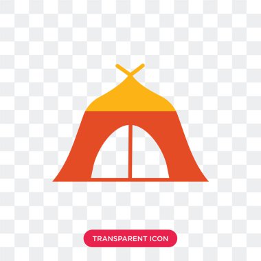 Saydam arka plan üzerinde çadır logosu d izole çadır vektör simgesi