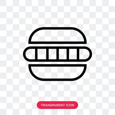 Saydam arka plan üzerinde hamburger izole hamburger vektör simgesi