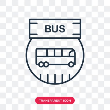 Saydam arka plan üzerinde otobüs durağı logo tasarımı izole otobüs durağı vektör simgesi