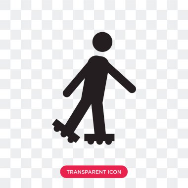 Saydam arka plan üzerinde Ro izole paten patenci vektör simgesi