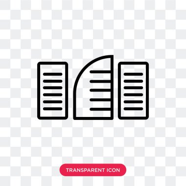 Saydam arka plan üzerinde izole vektör simgesi bina, Buildin