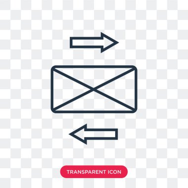 Saydam arka plan üzerinde e-posta logo tasarımı izole vektör simge posta