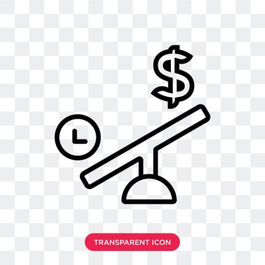 Saydam arka plan üzerinde zaman logo d izole zaman vektör simgesi