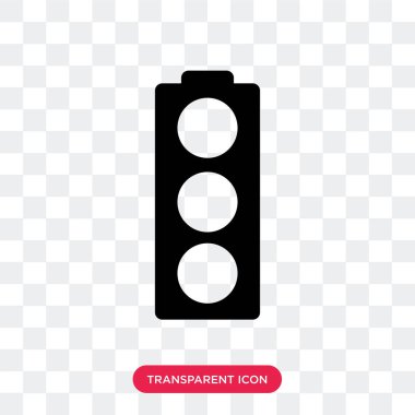 Saydam arka plan üzerinde T izole trafik ışıkları vektör simgesi