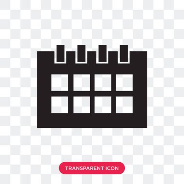 Aylık takvim vektör simgesi üzerinde şeffaf arka plan izole,