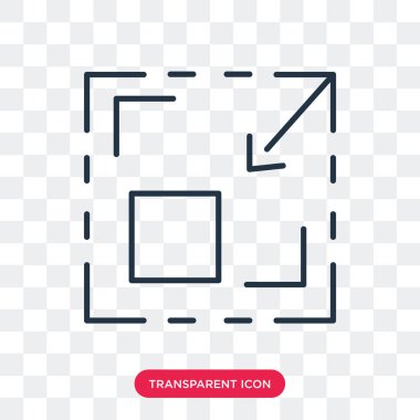 Saydam arka plan üzerinde Resize logo tasarımı izole vektör simge yeniden boyutlandırma