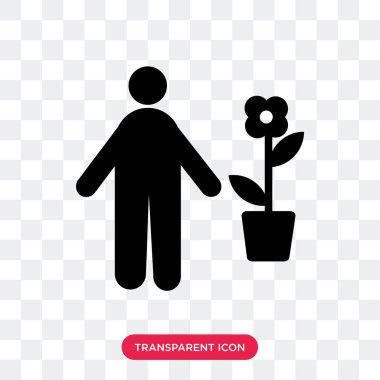 Saydam arka plan üzerinde Gardene izole bahçıvan vektör simgesi