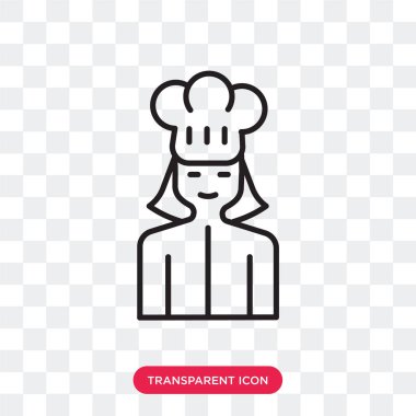 Saydam arka plan üzerinde Şef logosu d izole Şef vektör simgesi