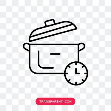 Yemek saat vektör simgesini şeffaf arka plan üzerinde yemek saat logo tasarımı izole