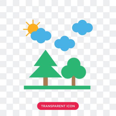 Saydam arka plan üzerinde ağaçlar logo izole ağaçlar vektör simgesi