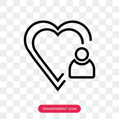 Saydam arka plan üzerinde aşk logosu d izole vektör simge seviyorum