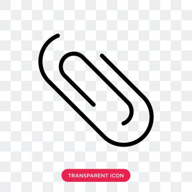 Saydam arka plan üzerinde Paperc izole ataç vektör simgesi