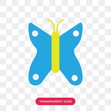 Büyük kanatları vektör simgesi üzerinde şeffaf bac izole ile kelebek