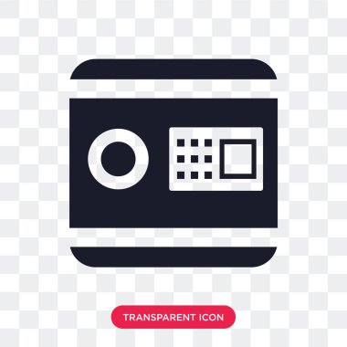 Saydam arka plan üzerinde kasa izole kasa vektör simgesi 