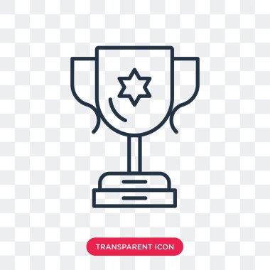 Saydam arka plan üzerinde kupa logo tasarımı izole kupa vektör simgesi