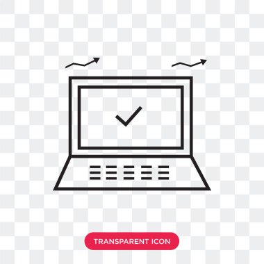 Saydam arka plan üzerinde Compute izole bilgisayar vektör simgesi
