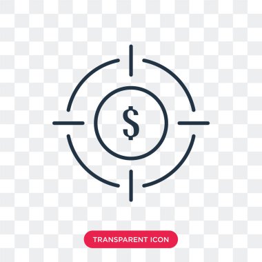 Saydam arka plan üzerinde hedef logo tasarımı izole hedef vektör simgesi