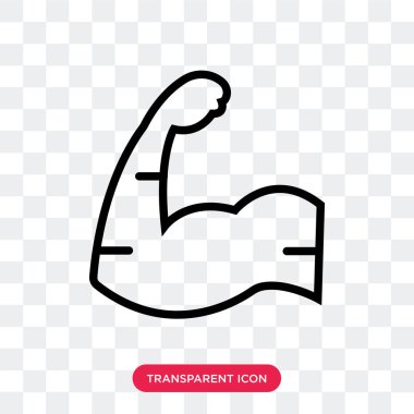 Saydam arka plan üzerinde Strengt izole güç vektör simgesi