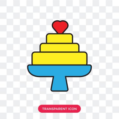 Saydam arka plan üzerinde izole kek vektör simge düğün, Çar