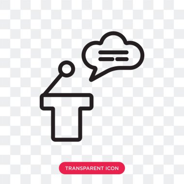 Saydam arka plan üzerinde Confe izole konferans vektör simgesi