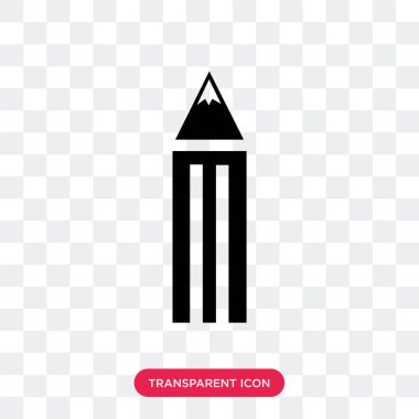 Saydam arka plan üzerinde izole geometrik kalem vektör simgesi,