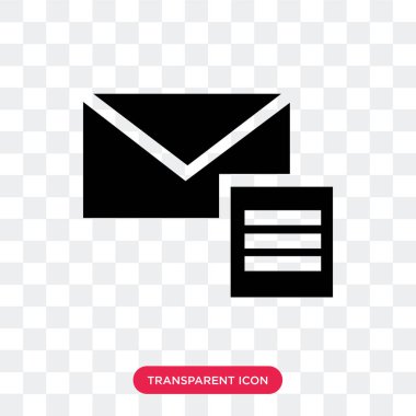 Saydam arka plan üzerine açık izole açık e-posta vektör simgesi 