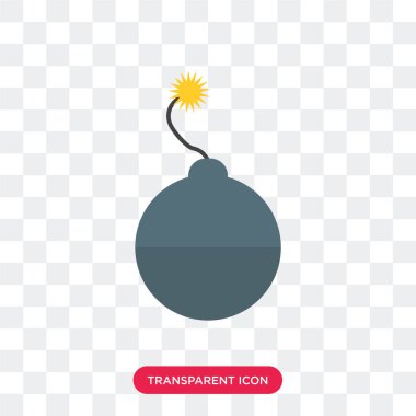 Saydam arka plan üzerinde bomba logosu d izole bomba vektör simgesi