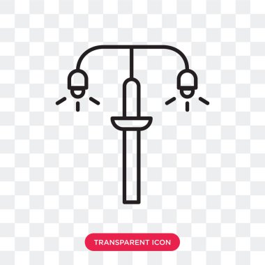 Saydam arka plan üzerinde sokak lambası logo tasarımı izole sokak lambası vektör simgesi