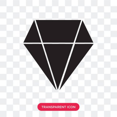 Saydam arka plan üzerinde izole elmas Anahat vektör simgesi, 