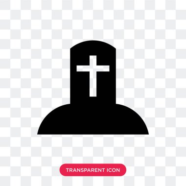 Saydam arka plan üzerinde mezar logosu d izole mezar vektör simgesi