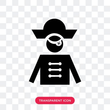 Saydam arka plan üzerinde korsan lo izole korsan vektör simgesi