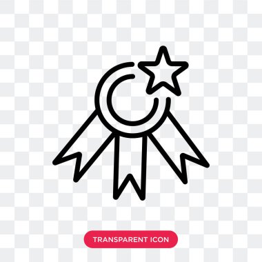 Saydam arka plan üzerinde madalya logo izole madalya vektör simgesi