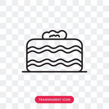 Saydam arka plan üzerinde pasta logo tasarımı izole kek vektör simgesi