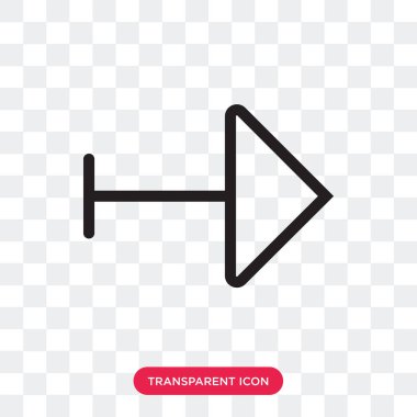 Saydam arka plan üzerinde Righ izole sağ ok vektör simgesi