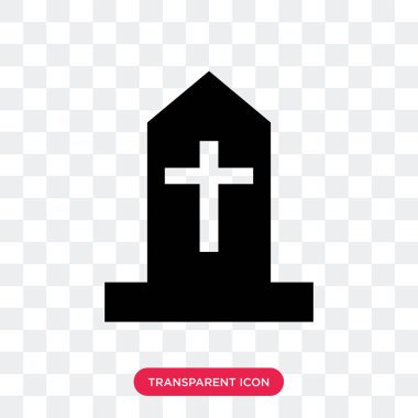 Saydam arka plan üzerinde mezar logo izole mezar vektör simgesi