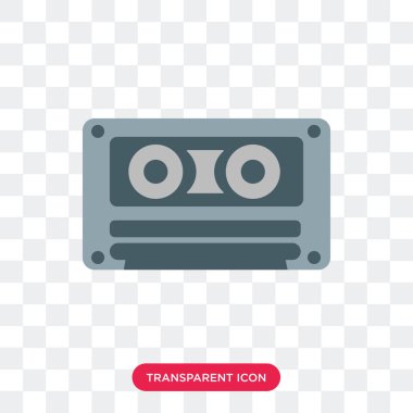 Saydam arka plan üzerinde Ca izole kaset teyp vektör simgesi