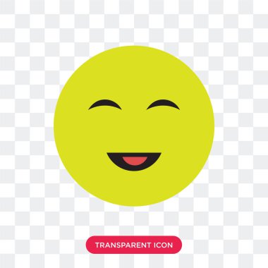 Saydam arka plan üzerinde mutlu logosu izole mutlu vektör simgesi