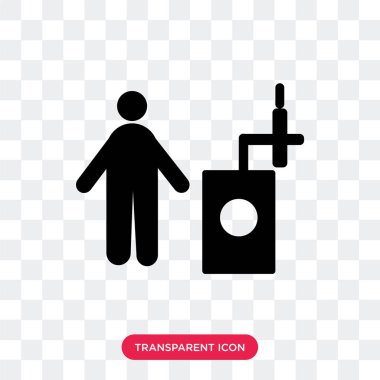 Saydam arka plan üzerinde kaynakçı lo izole kaynakçı vektör simgesi