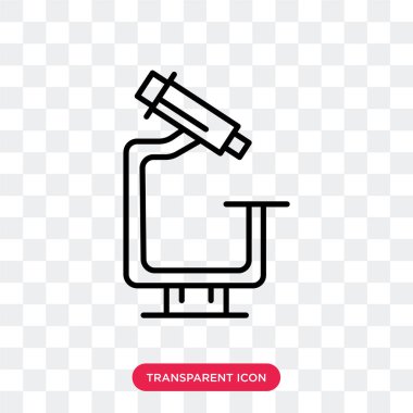 Saydam arka plan üzerinde mikroskop logo tasarımı izole mikroskop vektör simgesi