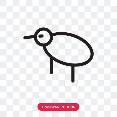 Saydam arka plan üzerinde kivi logosu d izole kivi vektör simgesi