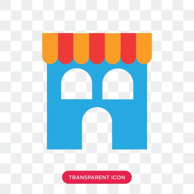 Saydam arka plan üzerinde mağaza logo izole mağaza vektör simgesi