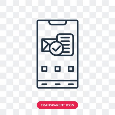 Saydam arka plan üzerinde Smartphone logo tasarımı izole Smartphone vektör simgesi