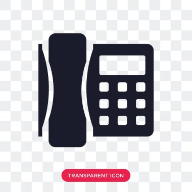 Saydam arka plan üzerinde Teleph izole telefon vektör simgesi