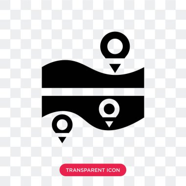 Şeffaf arka plan, harita logo des izole vektör simge göster