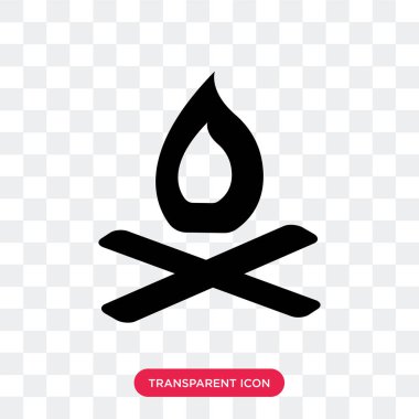 Saydam arka plan üzerinde şenlik ateşi izole şenlik ateşi vektör simgesi 