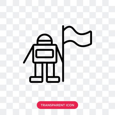 Saydam arka plan üzerinde Astron izole astronot vektör simgesi