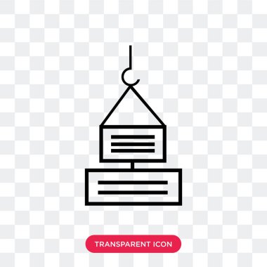 Saydam arka plan üzerinde vinç logo izole vinç vektör simgesi