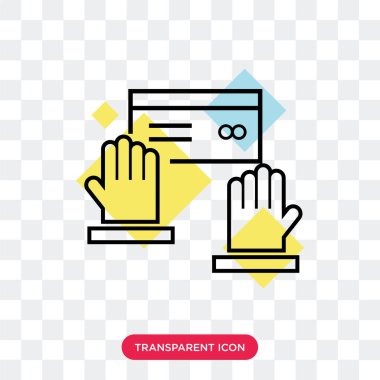 Saydam arka plan üzerinde dokunun logo des izole vektör simgesine dokunun