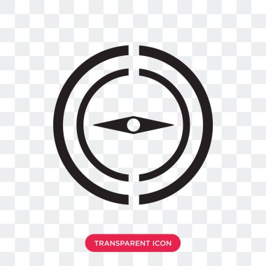 Saydam arka plan üzerinde pusula izole pusula vektör simgesi 